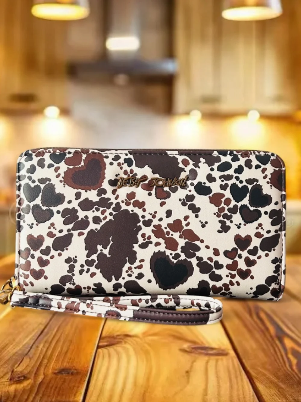 Betsey Johnson Heritage Speckled Cow Western Wallet NWT